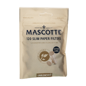 Фильтры для самокруток Mascotte 120 Slim Paper Filters Unbleached Extra Long 6mm 120 шт