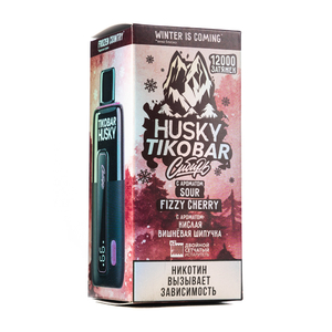 MK Одноразовая Электронная Сигарета TIKOBAR Husky Sour Fizzy Cherry (Кислая Вишневая Шипучка) 12000 Затяжек