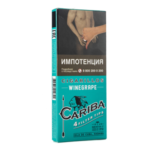 Сигариллы с деревянным мундштуком CARIBA Wingrape 4шт