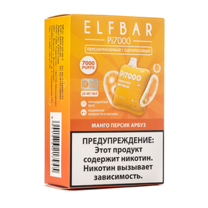 МК Одноразовая электронная сигарета ElfBar PI Mango Peach Watermelon (Манго персик арбуз) 7000 затяжек