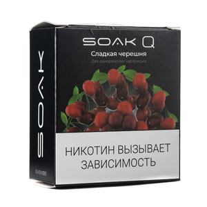 МК Упаковка картриджей Soak Q Сладкая Черешня 4,8 мл 2% (В упаковке 2 шт)