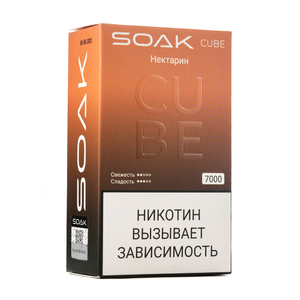 MK Одноразовая электронная сигарета SOAK Cube Black Nectarine (Нектарин) 7000 затяжек