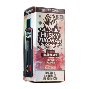 MK Одноразовая Электронная Сигарета TIKOBAR Husky Peach Raspberry (Персик Малина) 12000 Затяжек