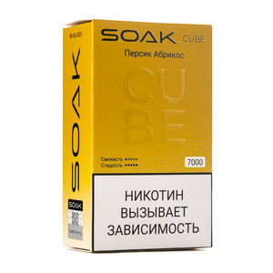 MK Одноразовая электронная сигарета SOAK Cube White Peach Apricot (Персик Абрикос) 7000 затяжек