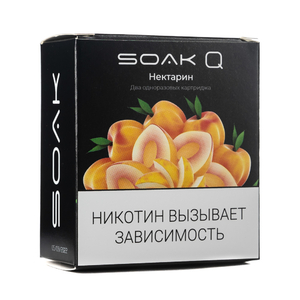 МК Упаковка картриджей Soak Q Нектарин 4,8 мл 2% (В упаковке 2 шт)