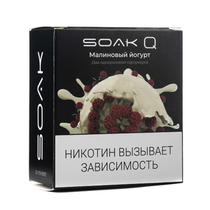 МК Упаковка картриджей Soak Q Малиновый Йогурт 4,8 мл 2% (В упаковке 2 шт)