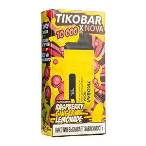 MK Одноразовая Электронная Сигарета TIKOBAR Nova Raspberry Ginger Lemonade (Маоиново Имбирный Лимонад) 10000 Затяжек